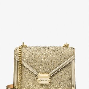 Michael Kors Gold Embellished Whitney Shoulder Bag